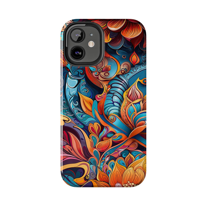 Vibrant Floral Whirls - Tough Phone Case - Phone Case - g(0D·IO) - iPhone 13 Mini - -