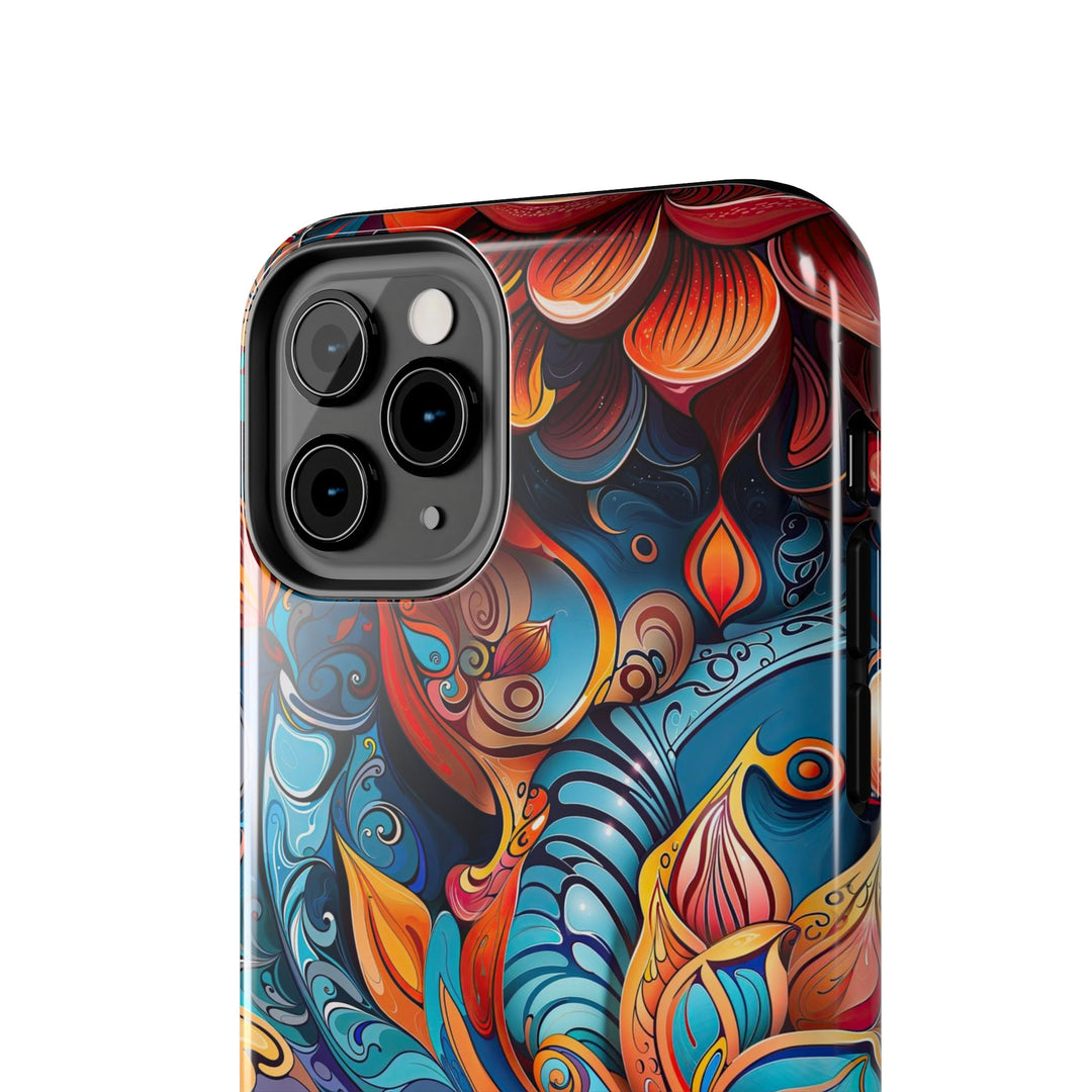 Vibrant Floral Whirls - Tough Phone Case - Phone Case - g(0D·IO) - iPhone 13 Mini - -