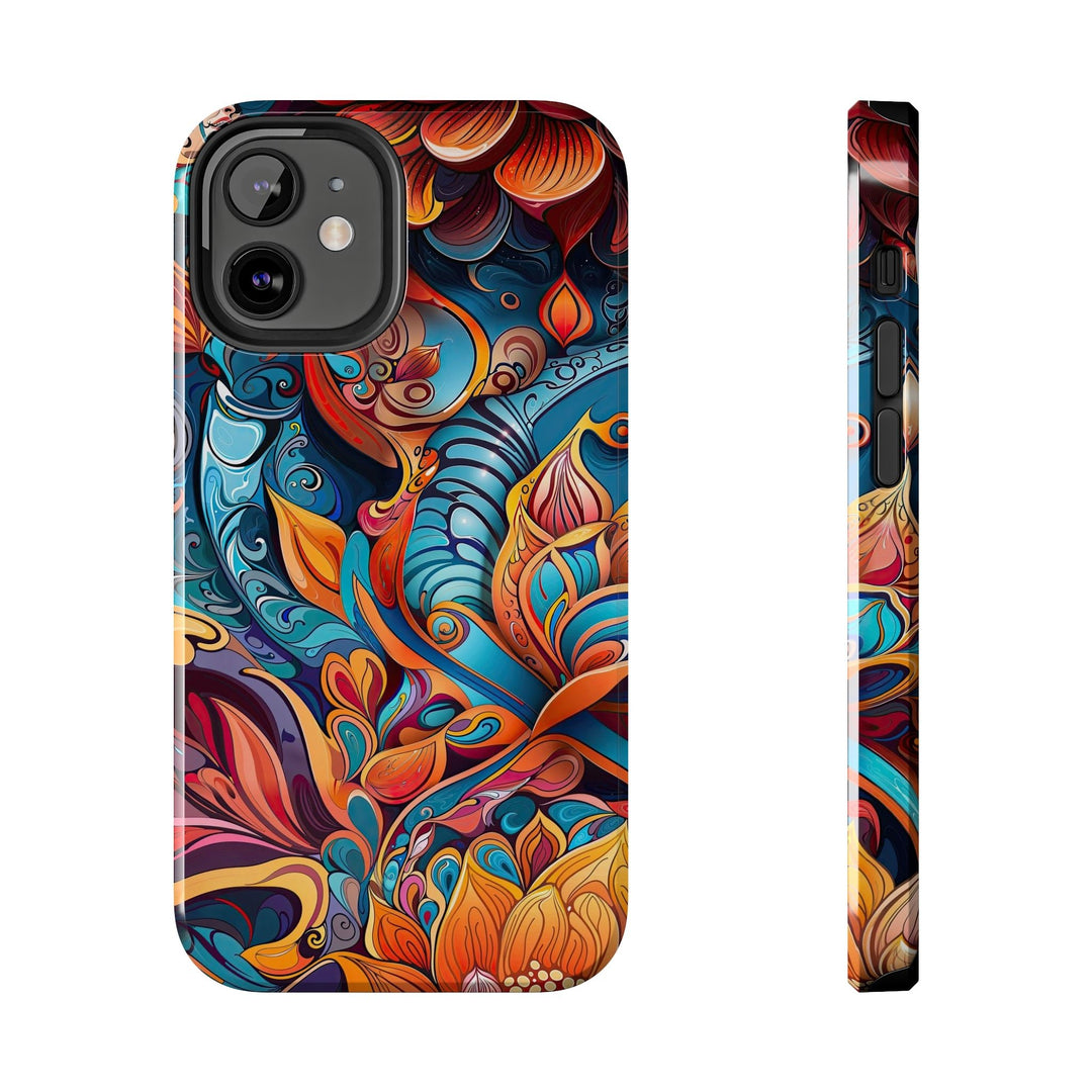 Vibrant Floral Whirls - Tough Phone Case - Phone Case - g(0D·IO) - iPhone 12 Mini - -