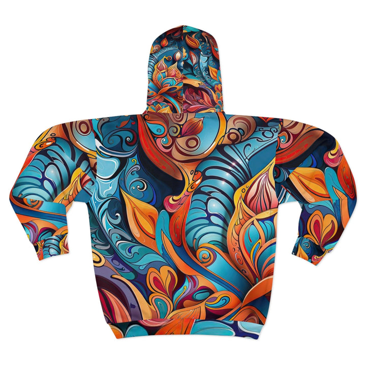 Vibrant Floral Whirls - Unisex Zip Hoodie - All Over Prints - g(0D·IO) - XS - -