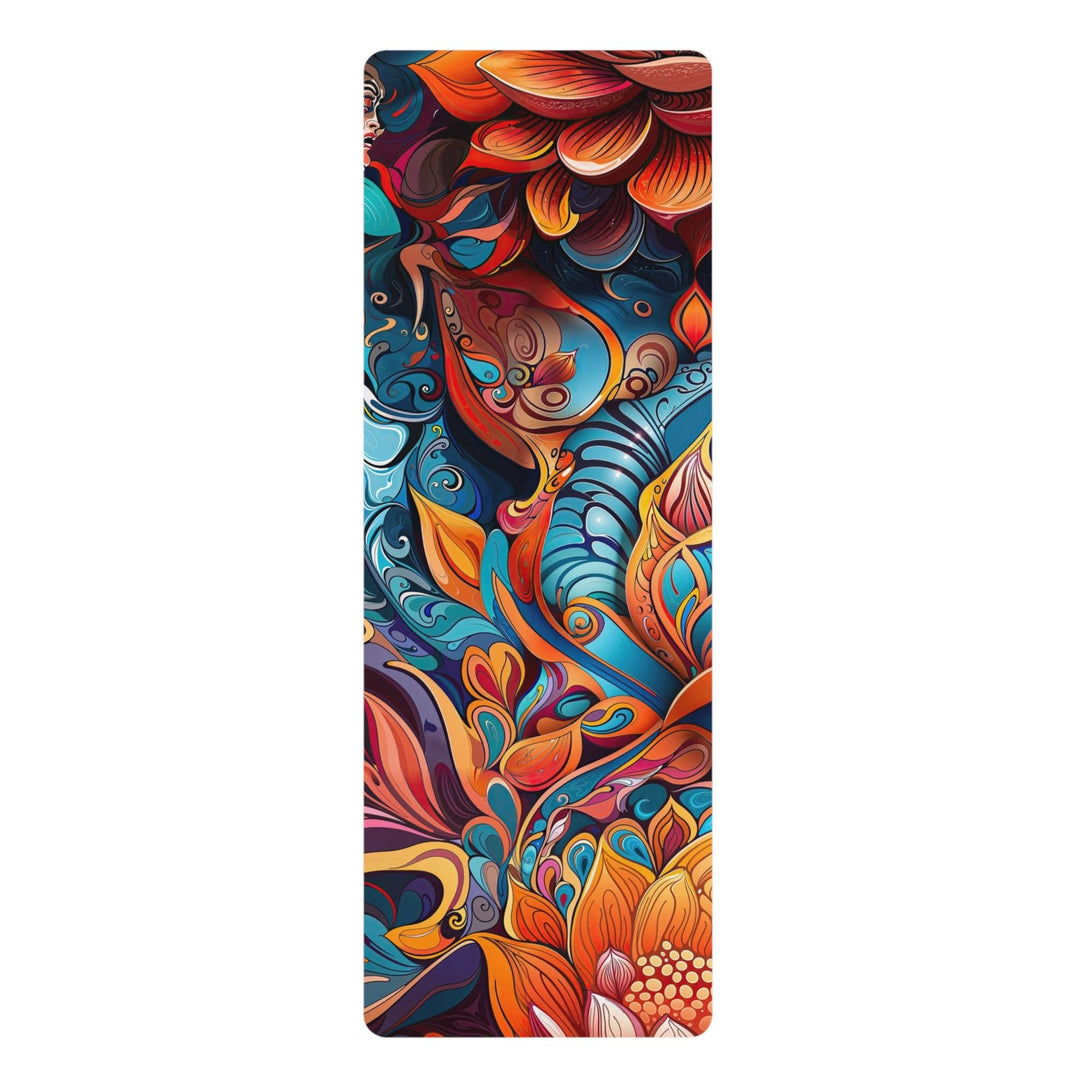 Vibrant Floral Whirls - Yoga Mat - Home Decor - g(0D·IO) - 24” x 68” - -