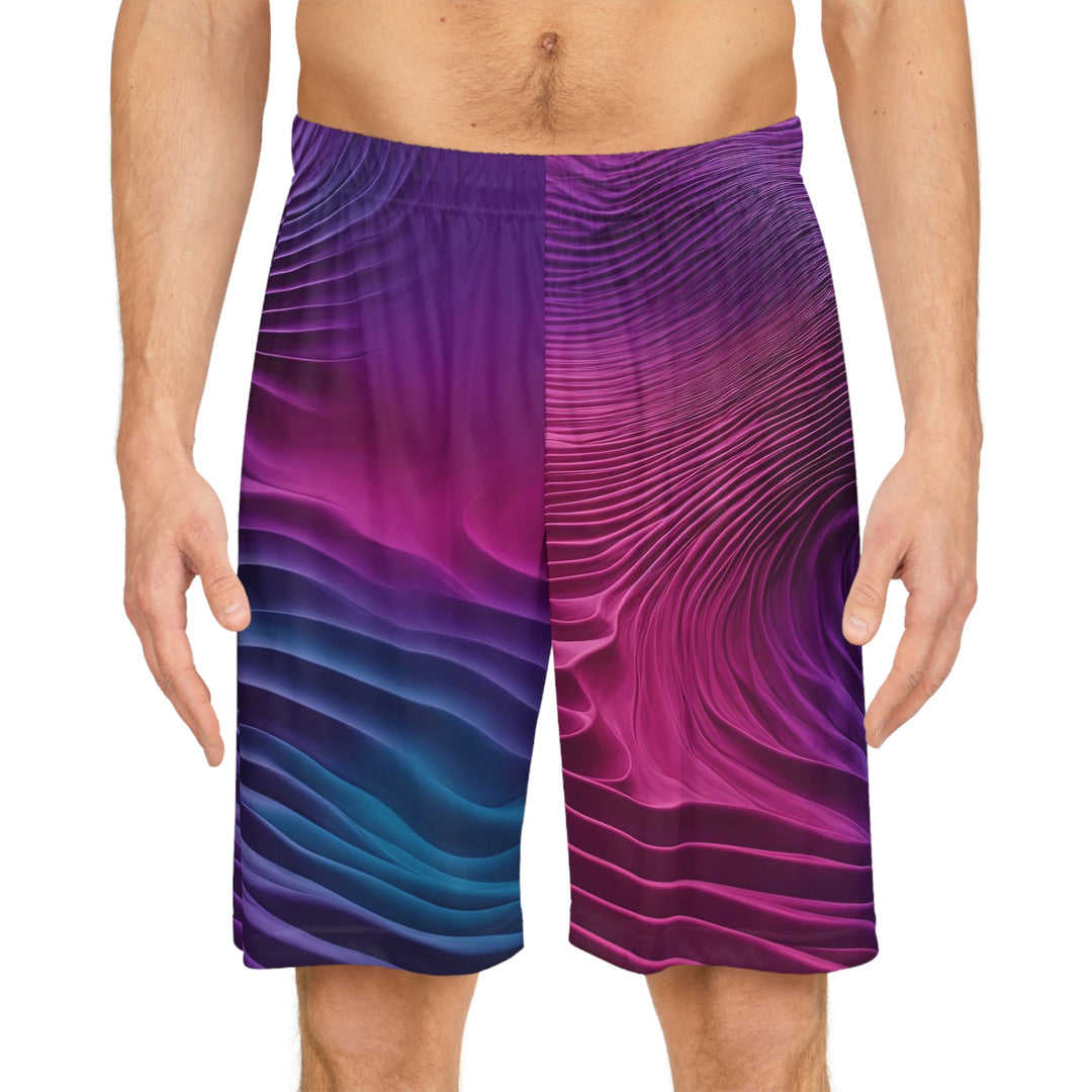 Vibrant Fluid Dynamics - AOP Basketball Shorts - All Over Prints - g(0D·IO) - Seam thread color automatically matched to design - XS -