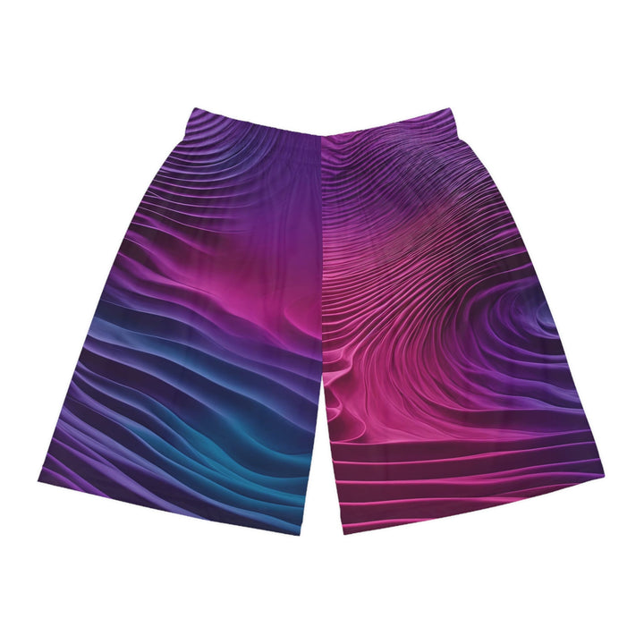 Vibrant Fluid Dynamics - AOP Basketball Shorts - All Over Prints - g(0D·IO) - Seam thread color automatically matched to design - XS -