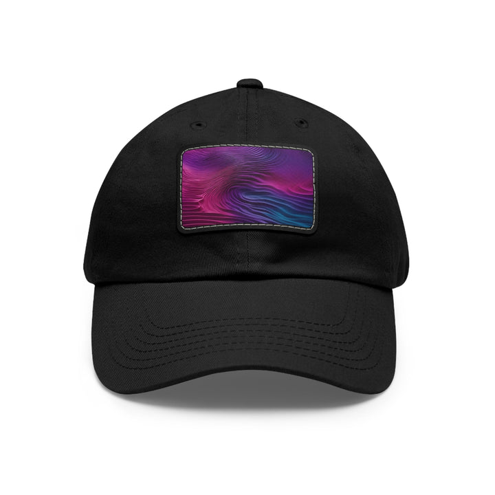 Vibrant Fluid Dynamics - Dad Hat - Hats - g(0D·IO) - Black / Black patch - Rectangle - One size