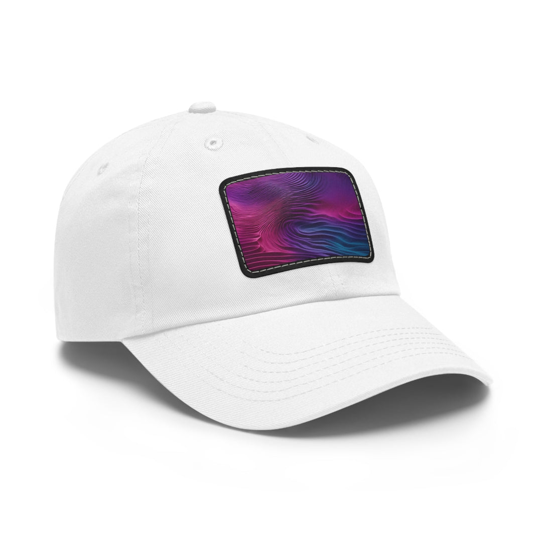 Vibrant Fluid Dynamics - Dad Hat - Hats - g(0D·IO) - White / Black patch - Rectangle - One size