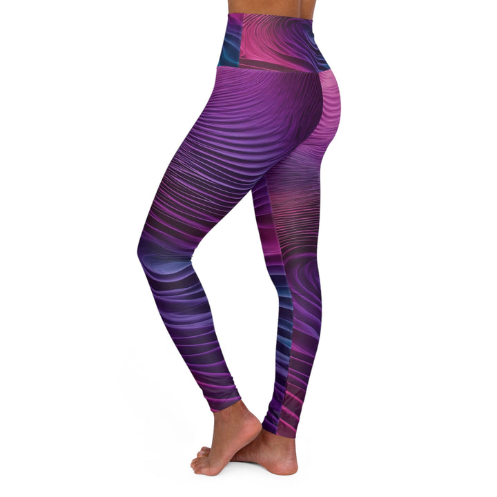 Vibrant Fluid Dynamics - High Waisted AOP Yoga Leggings - All Over Prints - g(0D·IO) - XS - -