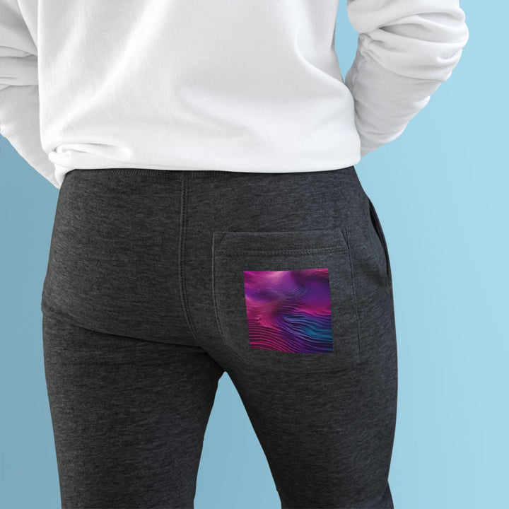 Vibrant Fluid Dynamics - Premium Fleece Joggers - Trousers - g(0D·IO) - Charcoal Heather - M -