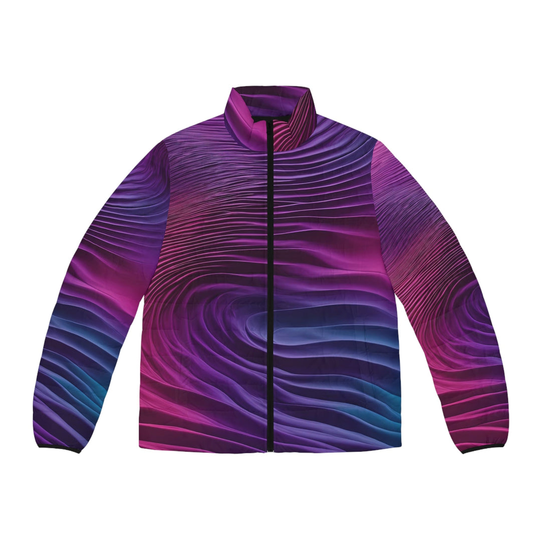 Vibrant Fluid Dynamics - Puffer Jacket - All Over Prints - g(0D·IO) - S - Black zipper -