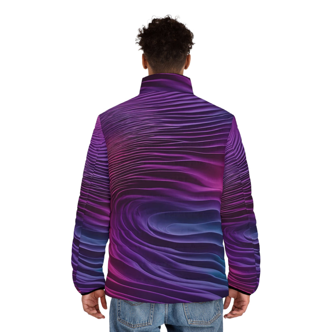 Vibrant Fluid Dynamics - Puffer Jacket - All Over Prints - g(0D·IO) - S - Black zipper -