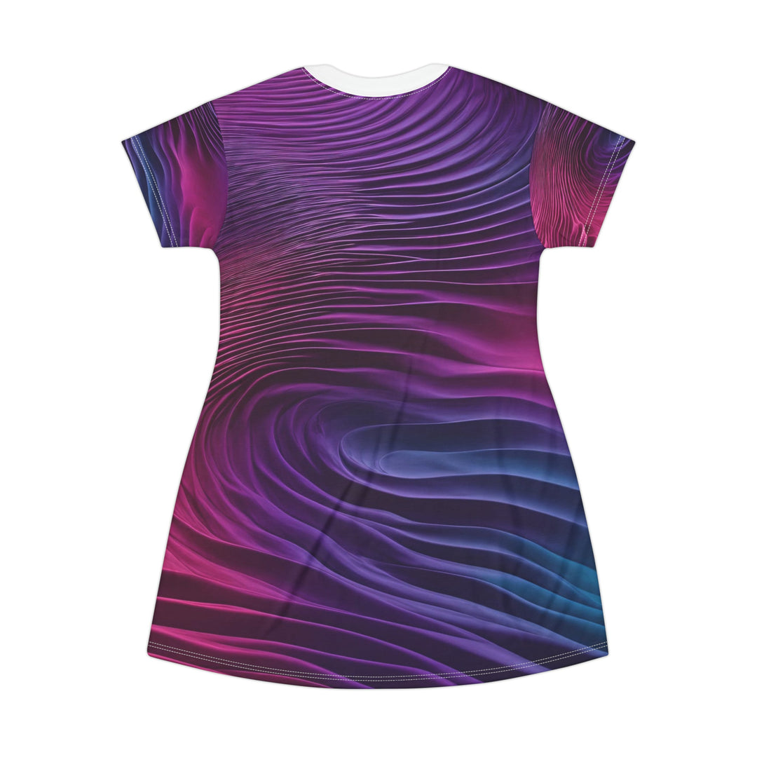 Vibrant Fluid Dynamics - T-Shirt Dress - All Over Prints - g(0D·IO) - XS - -