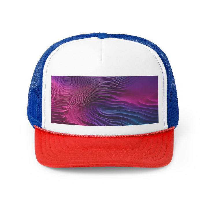 Vibrant Fluid Dynamics - Trucker Hat - Hats - g(0D·IO) - Blue/Red - One size -