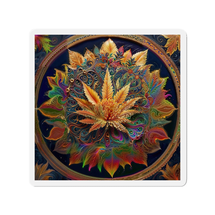 Vibrant Fractal Bloom - Die-cut Magnet - Home Decor - g(0D·IO) - 3" x 3" - Die-Cut - 1 pc