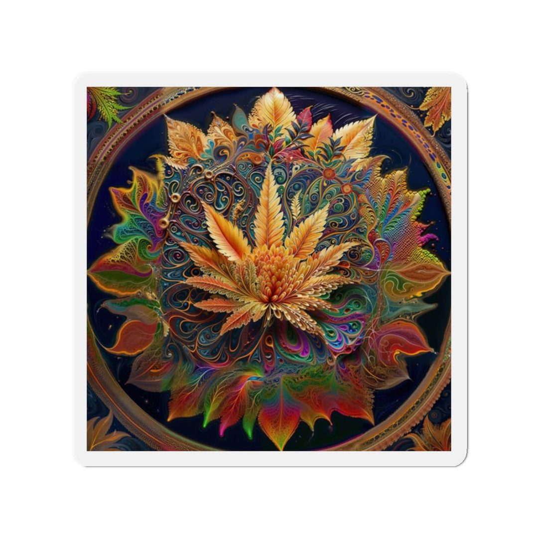 Vibrant Fractal Bloom - Die-cut Magnet - Home Decor - g(0D·IO) - 2" x 2" - Die-Cut - 1 pc