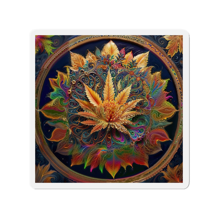Vibrant Fractal Bloom - Die-cut Magnet - Home Decor - g(0D·IO) - 4" x 4" - Die-Cut - 1 pc