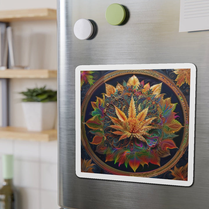 Vibrant Fractal Bloom - Die-cut Magnet - Home Decor - g(0D·IO) - 6 × 6" - Die-Cut - 1 pc