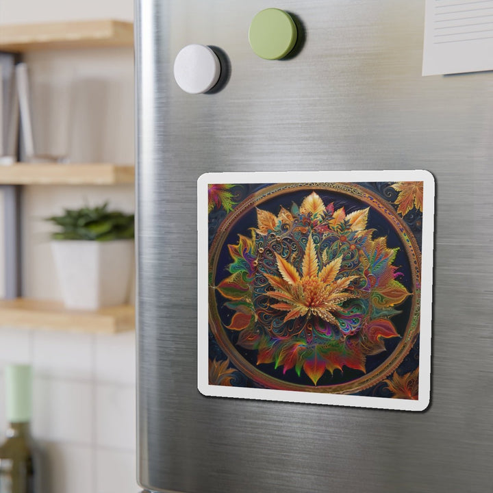Vibrant Fractal Bloom - Die-cut Magnet - Home Decor - g(0D·IO) - 6 × 6" - Die-Cut - 1 pc