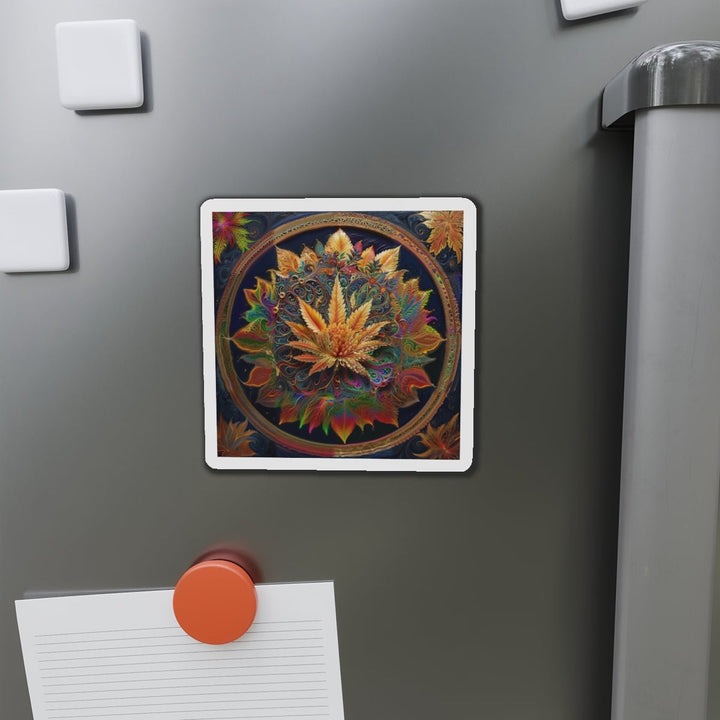 Vibrant Fractal Bloom - Die-cut Magnet - Home Decor - g(0D·IO) - 6 × 6" - Die-Cut - 1 pc
