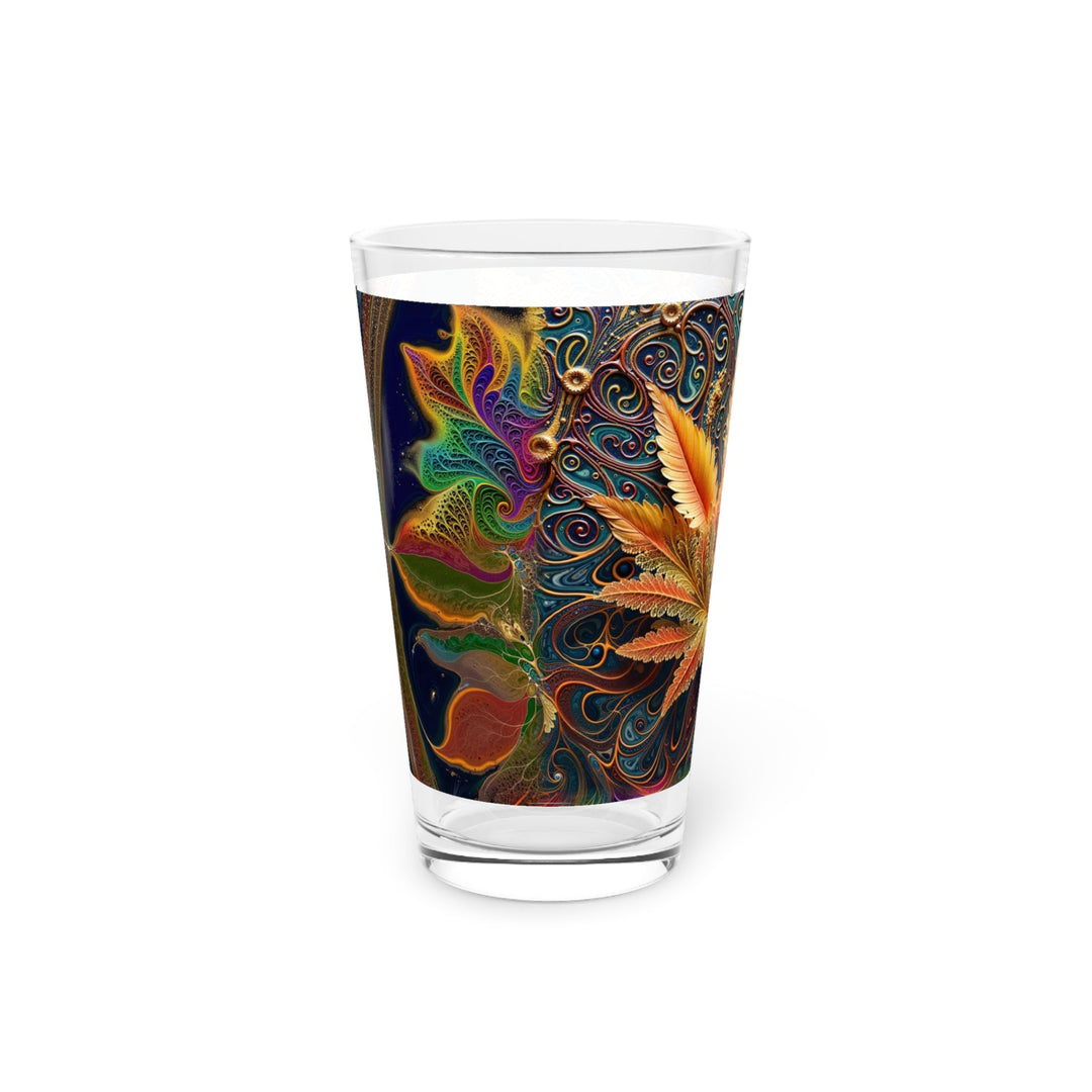 Vibrant Fractal Bloom - Pint Glass - Mug - g(0D·IO) - 16oz - -