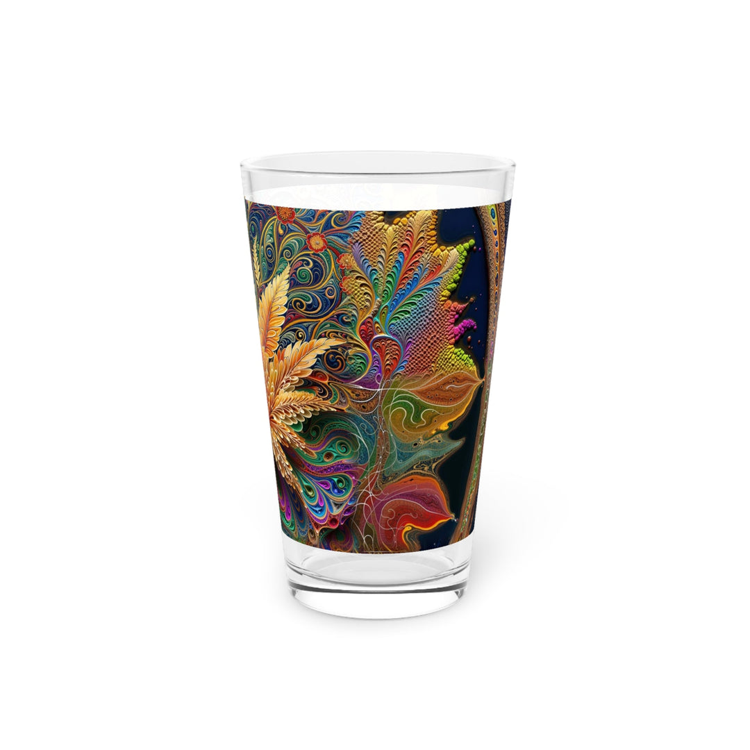 Vibrant Fractal Bloom - Pint Glass - Mug - g(0D·IO) - 16oz - -