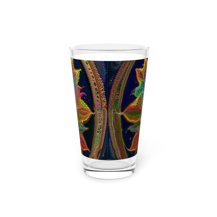 Vibrant Fractal Bloom - Pint Glass - Mug - g(0D·IO) - 16oz - -