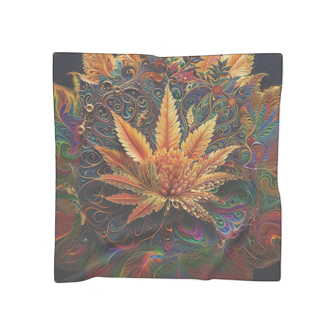 Vibrant Fractal Bloom - Poly Scarf - Accessories - g(0D·IO) - Poly voile - 25" × 25" -