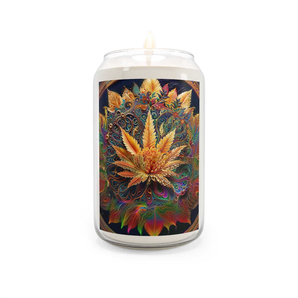 Vibrant Fractal Bloom - Scented Candle - Home Decor - g(0D·IO) - Sea Breeze - 13.75oz -