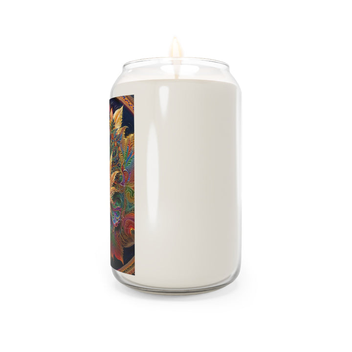 Vibrant Fractal Bloom - Scented Candle - Home Decor - g(0D·IO) - Vanilla Bean - 13.75oz -