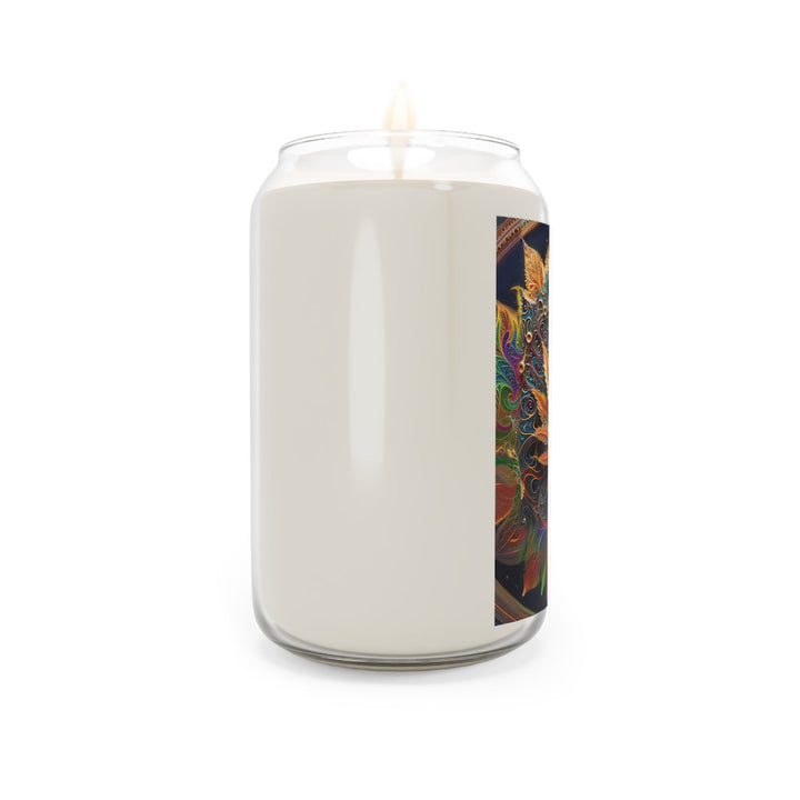Vibrant Fractal Bloom - Scented Candle - Home Decor - g(0D·IO) - Vanilla Bean - 13.75oz -