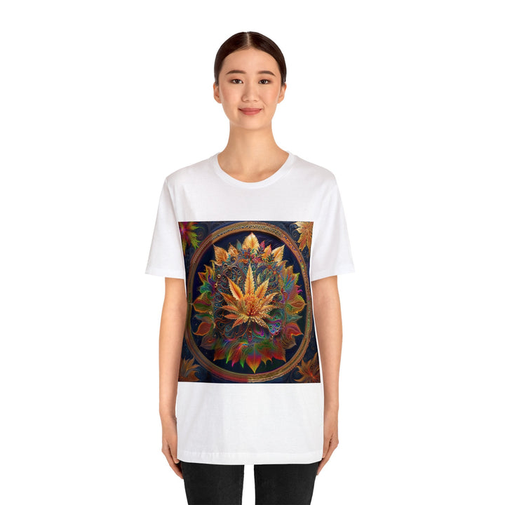 Vibrant Fractal Bloom - Unisex Jersey Short Sleeve Tee - T-Shirt - g(0D·IO) - Black - S -