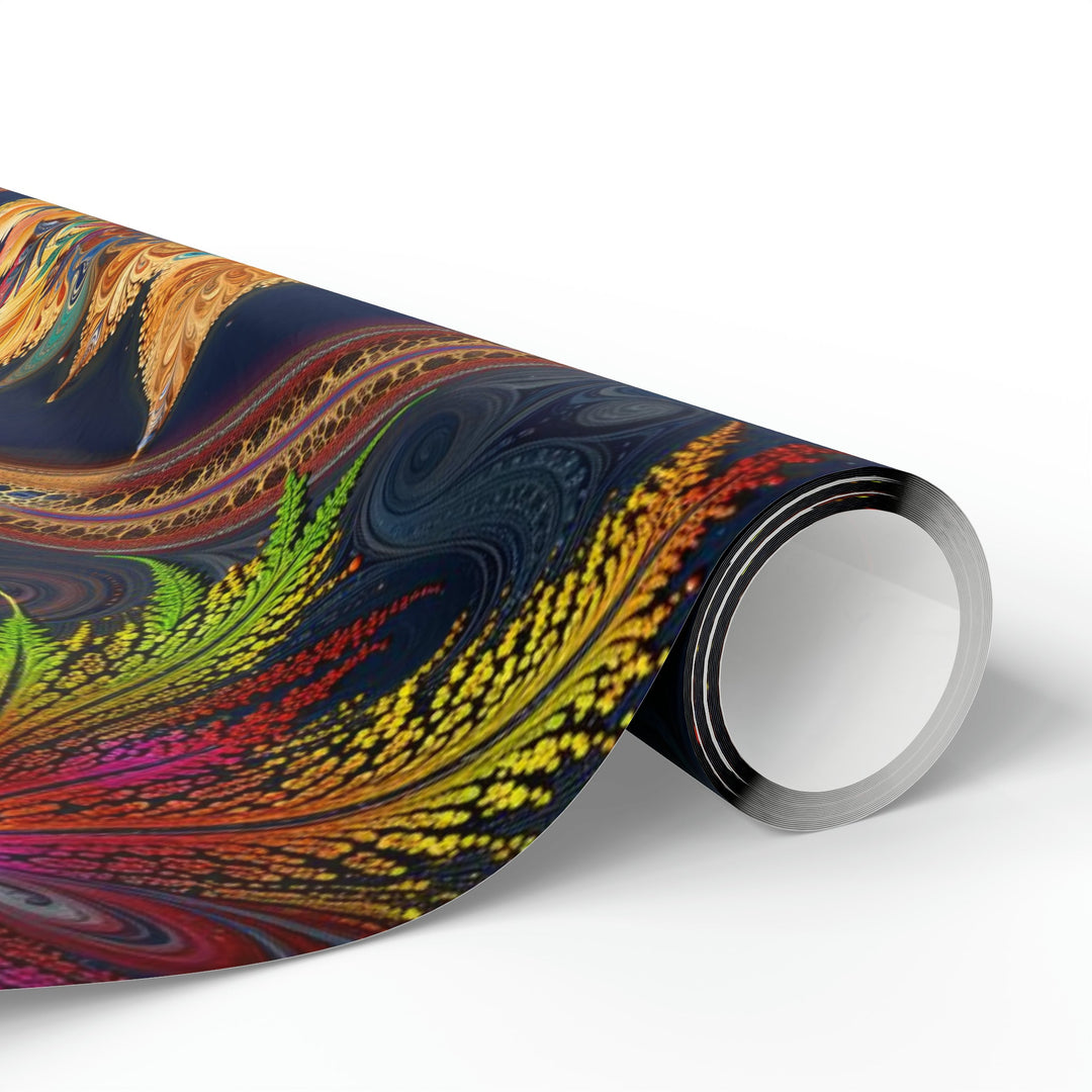 Vibrant Fractal Bloom - Wrapping Paper - Home Decor - g(0D·IO) - 30'' x 72'' - Matte -