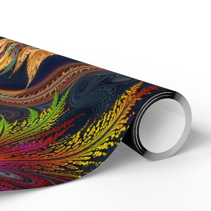 Vibrant Fractal Bloom - Wrapping Paper - Home Decor - g(0D·IO) - 30'' x 72'' - Matte -
