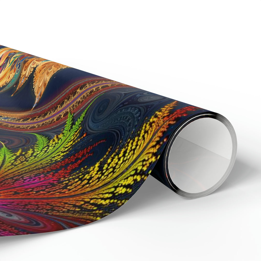Vibrant Fractal Bloom - Wrapping Paper - Home Decor - g(0D·IO) - 30'' x 72'' - Matte -