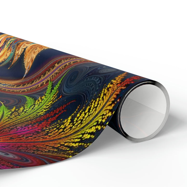 Vibrant Fractal Bloom - Wrapping Paper - Home Decor - g(0D·IO) - 30'' x 72'' - Matte -