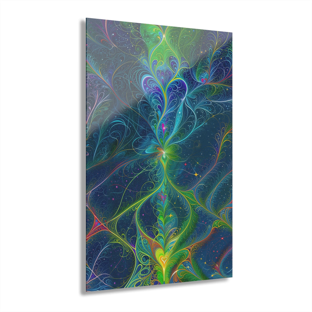 Vibrant Fractal Blossom - Acrylic Prints (French Cleat Hanging) - Home Decor - g(0D·IO) - 24" x 36" (Vertical) - 0.25'' -