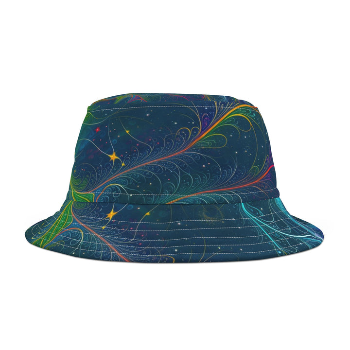 Vibrant Fractal Blossom - Bucket Hat - Hats - g(0D·IO) - Large - White stitching -