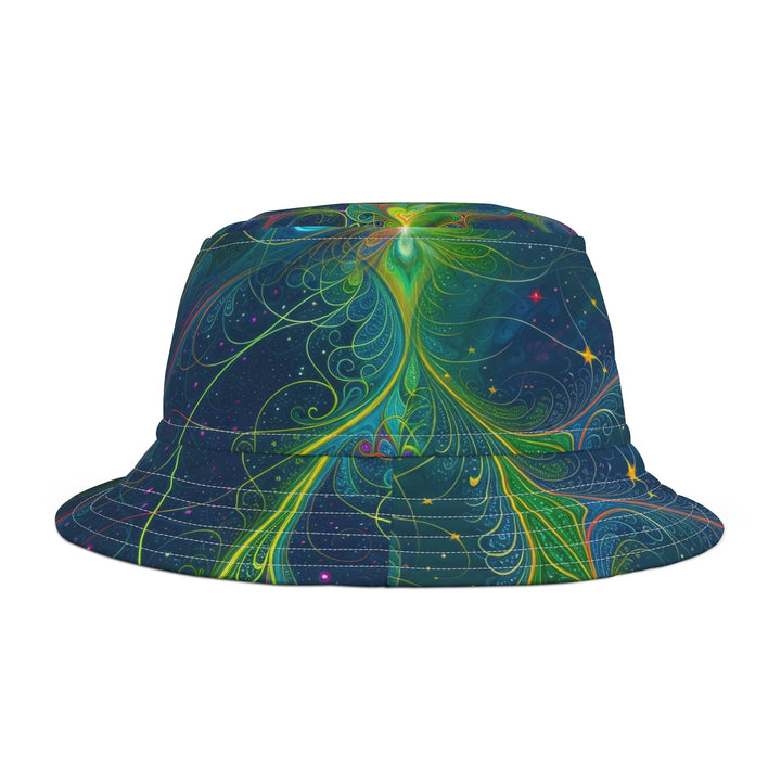 Vibrant Fractal Blossom - Bucket Hat - Hats - g(0D·IO) - Large - White stitching -