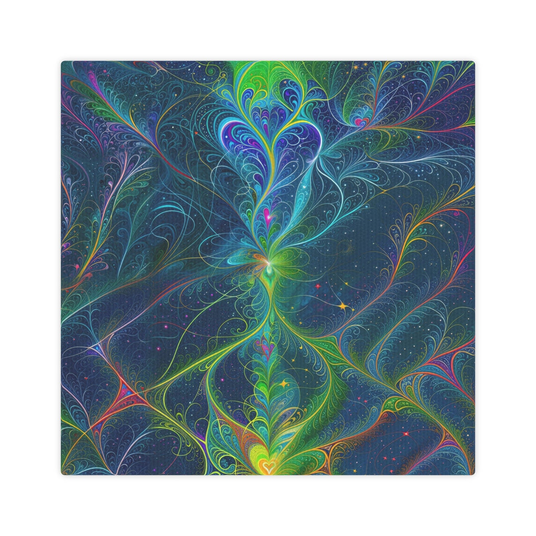 Vibrant Fractal Blossom - Canvas Photo Tile - Canvas - g(0D·IO) - 8" x 8" (Square) - 0.5" -