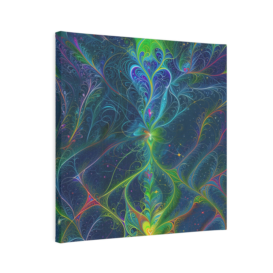 Vibrant Fractal Blossom - Canvas Photo Tile - Canvas - g(0D·IO) - 8" x 8" (Square) - 0.5" -