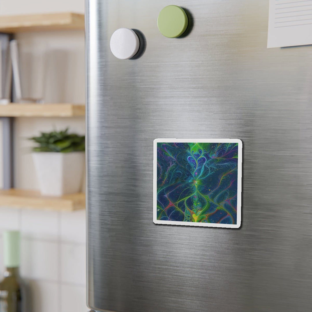 Vibrant Fractal Blossom - Die-cut Magnet - Home Decor - g(0D·IO) - 6 × 6" - Die-Cut - 1 pc