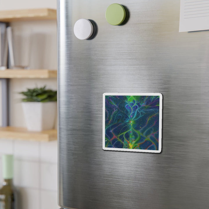 Vibrant Fractal Blossom - Die-cut Magnet - Home Decor - g(0D·IO) - 6 × 6" - Die-Cut - 1 pc