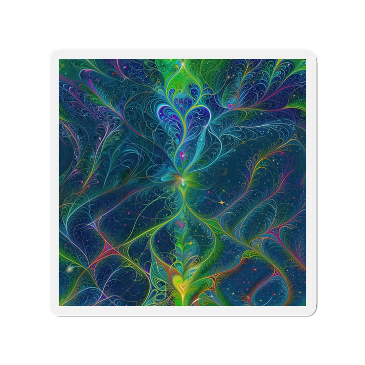 Vibrant Fractal Blossom - Die-cut Magnet - Home Decor - g(0D·IO) - 6 × 6" - Die-Cut - 1 pc