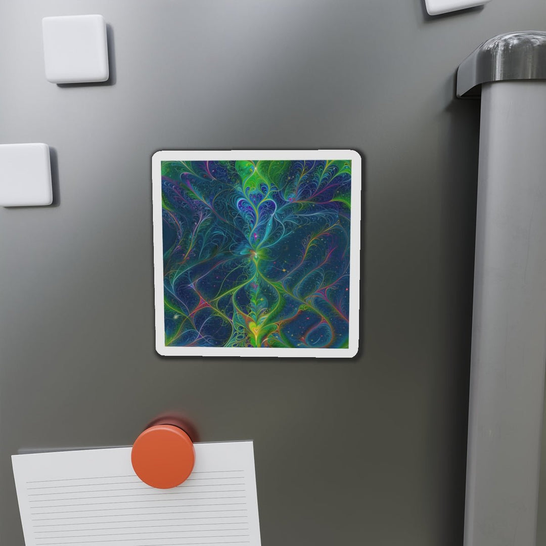 Vibrant Fractal Blossom - Die-cut Magnet - Home Decor - g(0D·IO) - 6 × 6" - Die-Cut - 1 pc