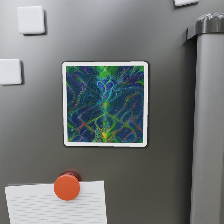 Vibrant Fractal Blossom - Die-cut Magnet - Home Decor - g(0D·IO) - 6 × 6" - Die-Cut - 1 pc