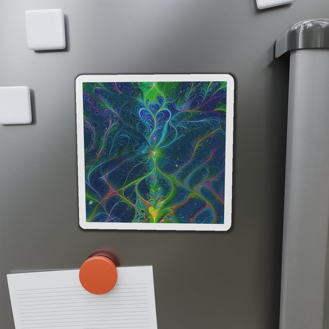 Vibrant Fractal Blossom - Die-cut Magnet - Home Decor - g(0D·IO) - 6 × 6" - Die-Cut - 1 pc