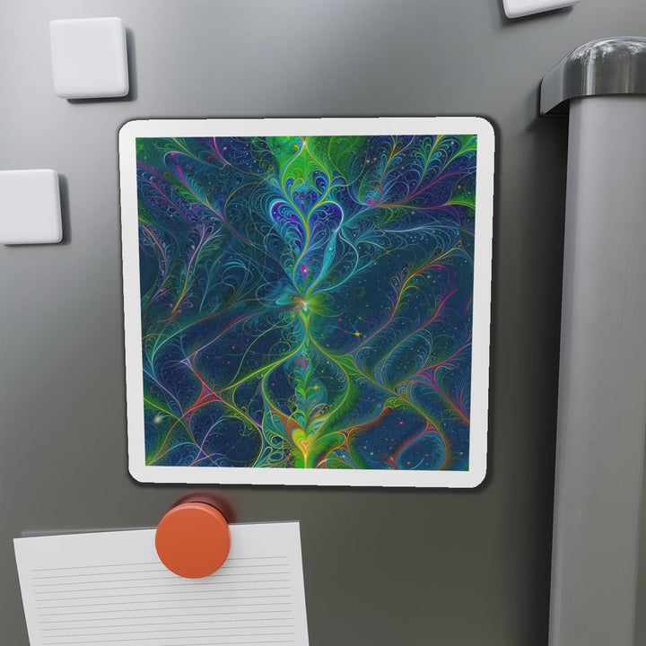 Vibrant Fractal Blossom - Die-cut Magnet - Home Decor - g(0D·IO) - 6 × 6" - Die-Cut - 1 pc