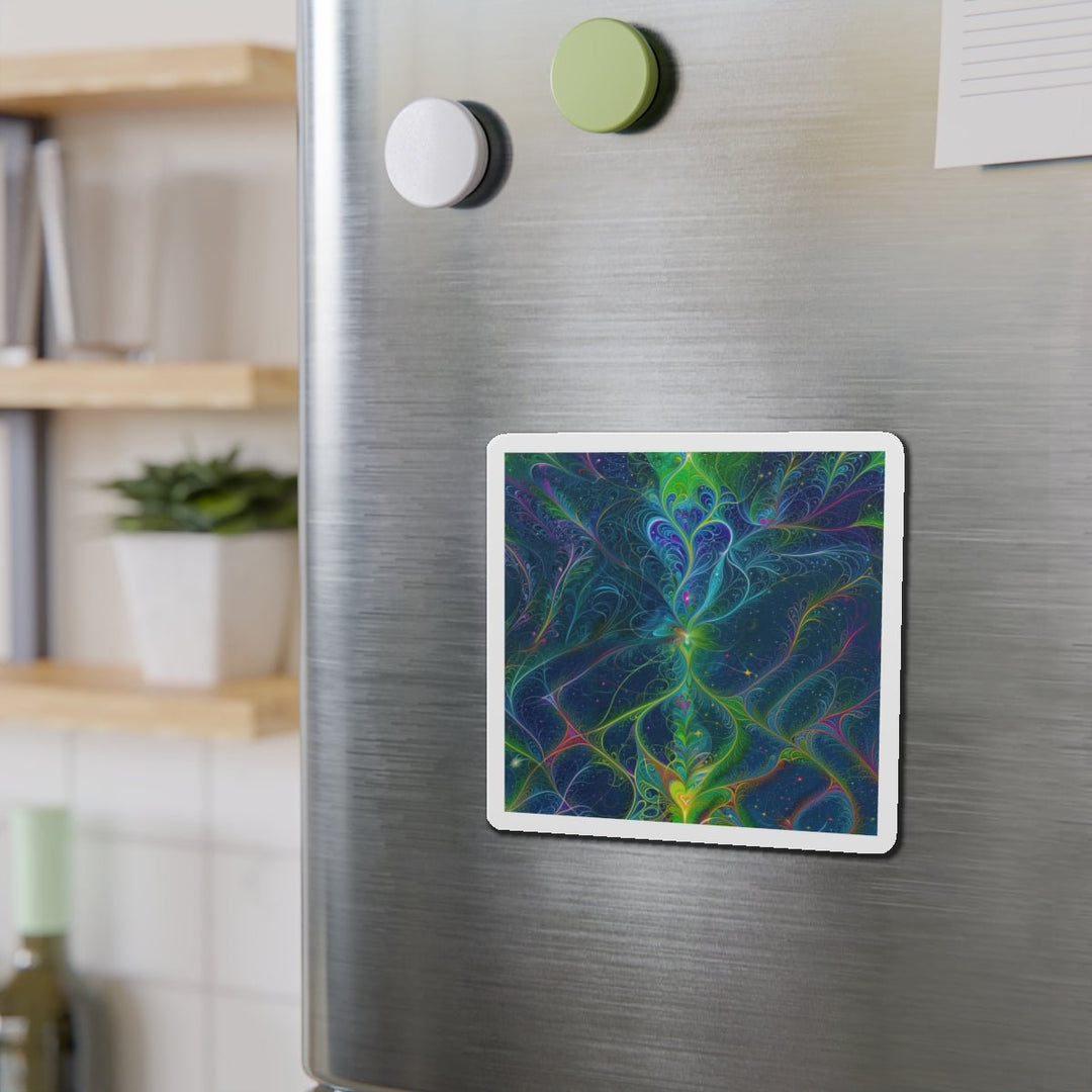 Vibrant Fractal Blossom - Die-cut Magnet - Home Decor - g(0D·IO) - 6 × 6" - Die-Cut - 1 pc