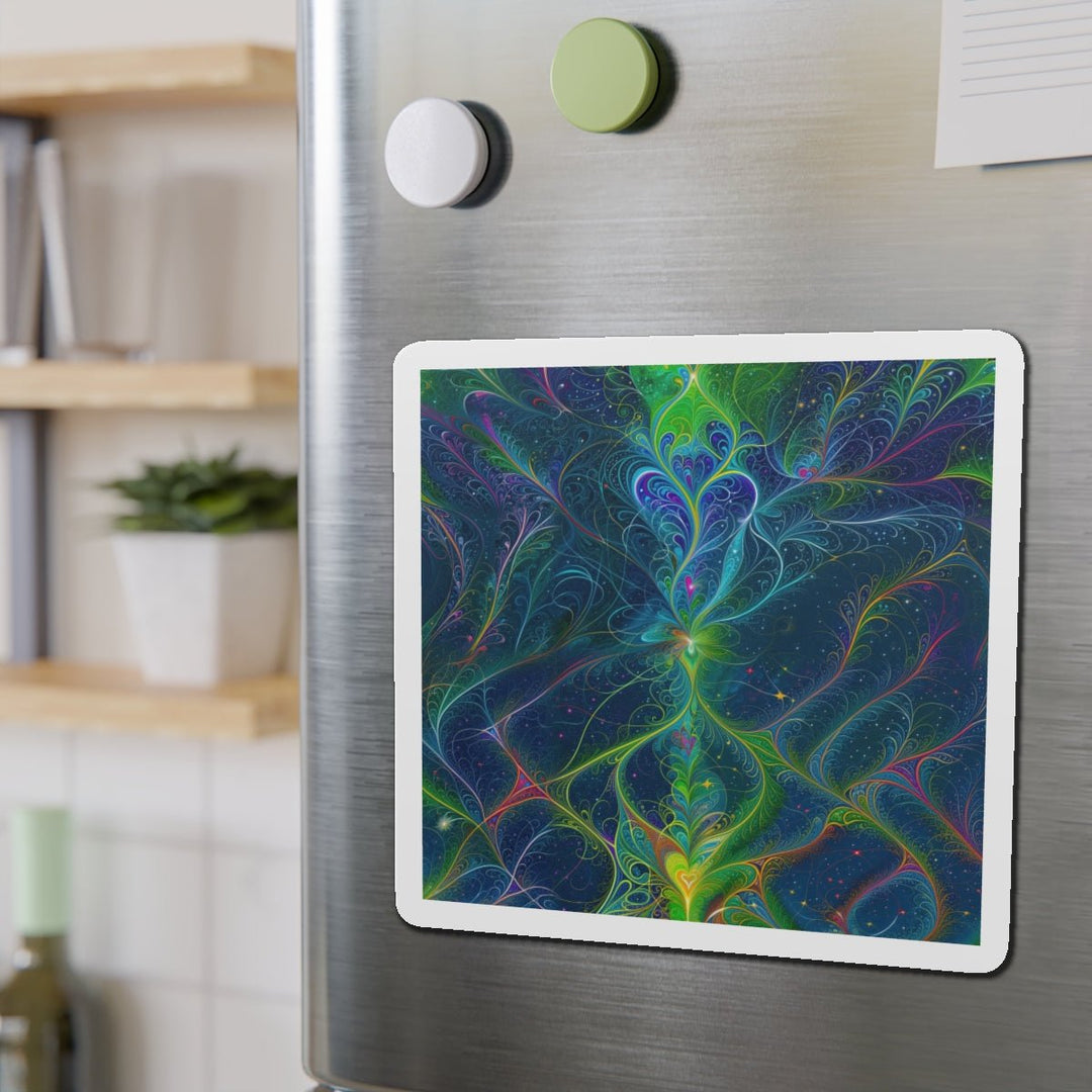Vibrant Fractal Blossom - Die-cut Magnet - Home Decor - g(0D·IO) - 6 × 6" - Die-Cut - 1 pc