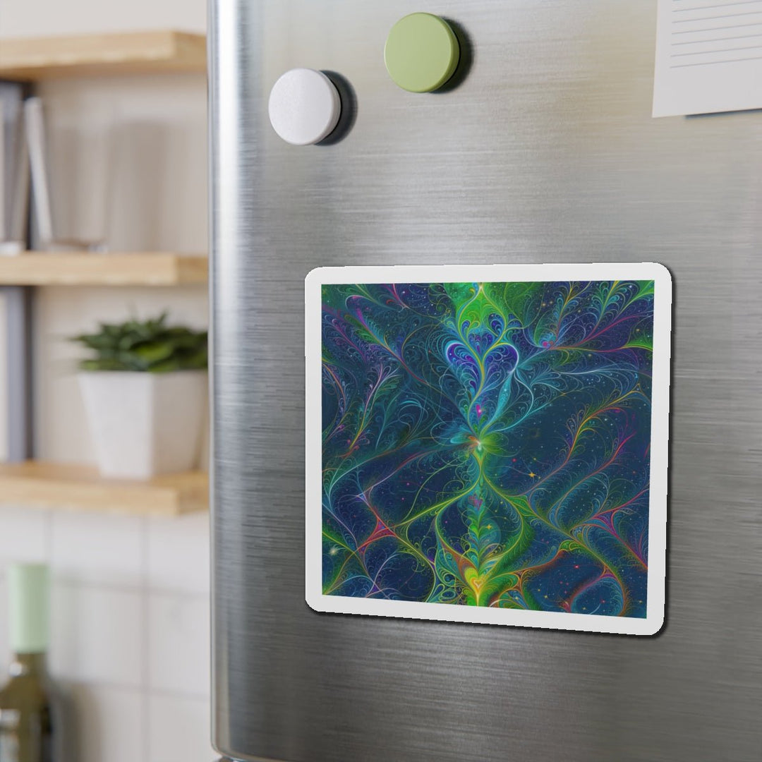 Vibrant Fractal Blossom - Die-cut Magnet - Home Decor - g(0D·IO) - 6 × 6" - Die-Cut - 1 pc