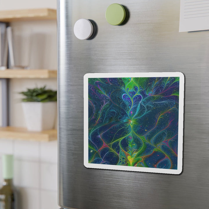 Vibrant Fractal Blossom - Die-cut Magnet - Home Decor - g(0D·IO) - 6 × 6" - Die-Cut - 1 pc