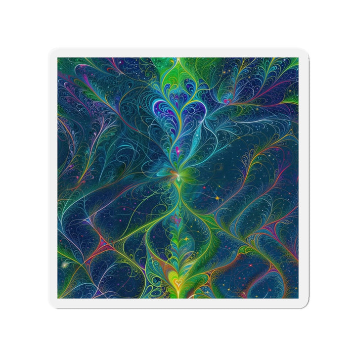 Vibrant Fractal Blossom - Die-cut Magnet - Home Decor - g(0D·IO) - 4" x 4" - Die-Cut - 1 pc